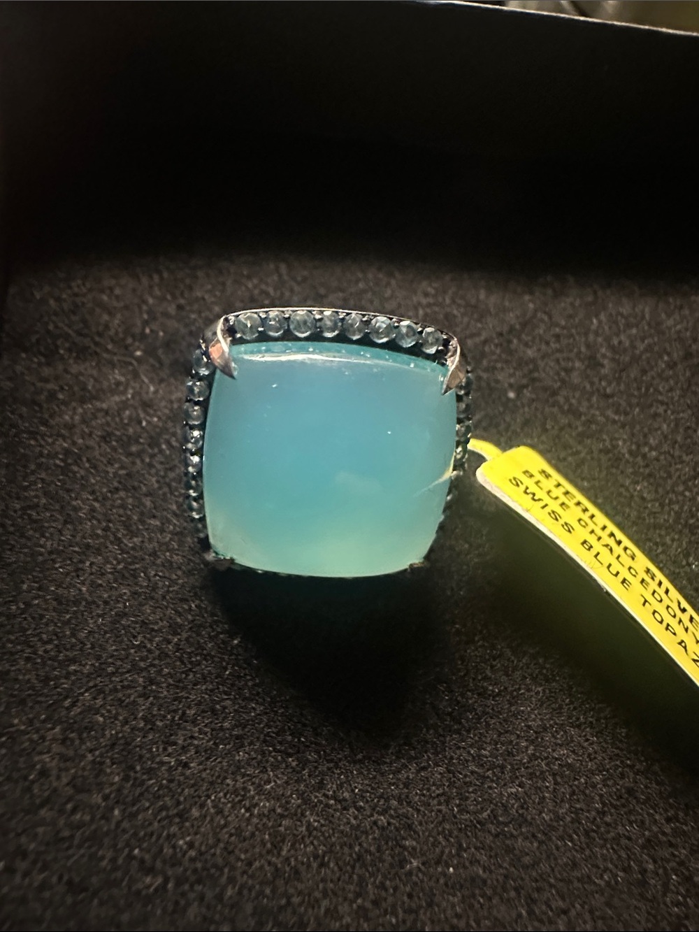 Sterling Silver Blue Chalcedony & Swiss Blue Topaz Ring